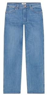 Wrangler Vaqueros para Mujer Sunset, Corte Recto, Pierna Recta, Azul Claro., 29W x 32L