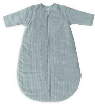 Jollein Schlafsack Baby Rund - Velvet Rib, Sea Green - 90 cm - Baumwolle, Polyester - 2.0 bis 3.0 TOG - Abnehmbare Ärmel - Oeko-TEX Zertifiziert - Baby Schlafsack