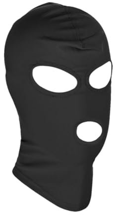 1PC Full-Cover Open Mouth Mask with Open Eyes, Breathable Elastic Black Hood for Men/Women - Ideal Unisex Headgear for Halloween Party or Cosplay Costume