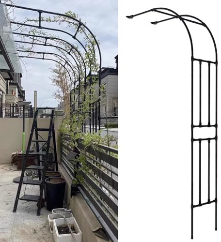 Treillis d'arche de jardin pour plantes grimpantes, 1 m x 4 m x 2,5 m, pergola durable pour fleurs, décoration de fête en plein air, 1 cadre d'escalade de jardin.