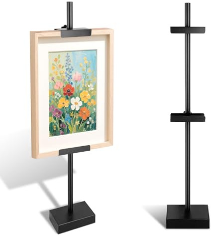 Sibosen Staffelei Verstellbare Metall Präsentationsständer Werbeständer Standhöhe bis 75CM für Erwachsene Schilder, Display, Kunstwerke, Leinwände, Dekorative Ständer (schwarz)
