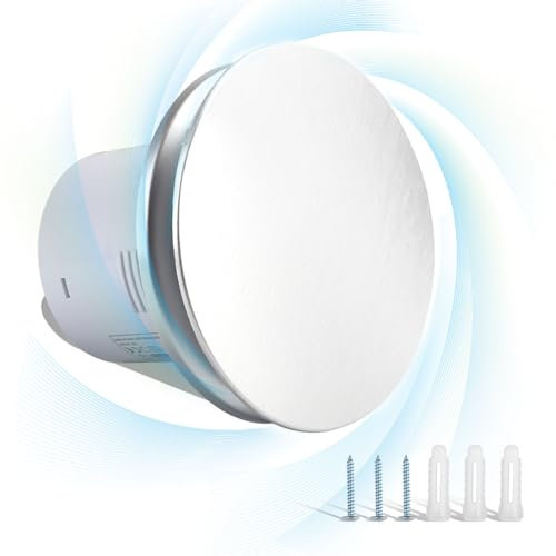 Badlüfter 100mm,Leistungsstarke Leise Abluftventilator, Bad Ventilator IPX2 Wasserdichter Lüfter für Bad,WC,Küche,Gewächshaus und Garage,≤34 dB,Wandventilator für Wand,Decken & Fenstermontage