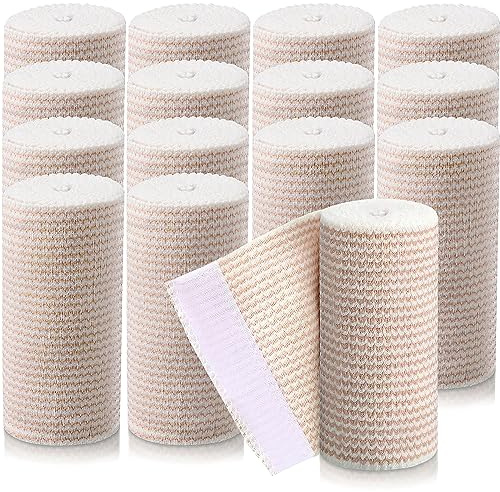 15 Rollen Selbstklebender Verband 10 cm x 4.5 m, Elastische Selbsthaftende Bandage Haftbandage Selbstklebend für Sport, Erste Hilfe, Stretch, Handgelenk, Knöchel