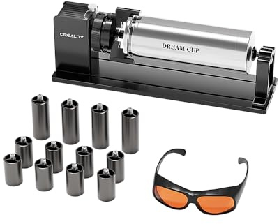Laser Rotary Roller Pro, Y-axis Rotary Chuck for Creality Series Laser Engraver, Suitable for Engraving Cylindrical Objects, Rotary Kit Includes M6 Raiser for Falcon A1, Professional Goggles