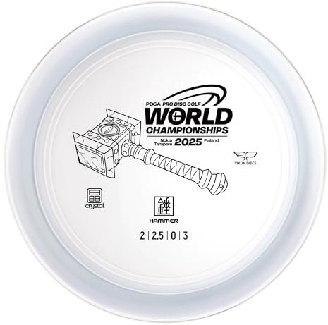 Yikun Hammer Golf Disc PDGA Approved - Limited Edition Pro Worlds 2025 | Overstable Driving Putter for Control & Hyzer Flips | Wind-Fighting Torque Resistant 170-176g(Transparent+Black)