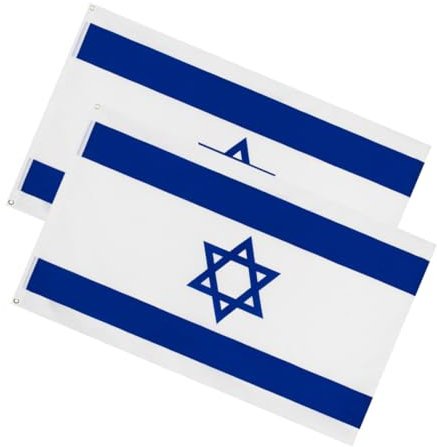 BESTonZON 2 Pièces Drapeau Israël Décoration pour Fête Nationale Drapeau Extérieur et Portable pour Jardin et Événements