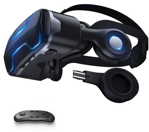 Gafas VR, Gafas de Virtual Reality 3D, VR Gafas con Controlador Bluetooth, Compatibles con Dispositivos Android y iPhone 4,7-7,2 Pulgadas, para niños y Adultos(D)