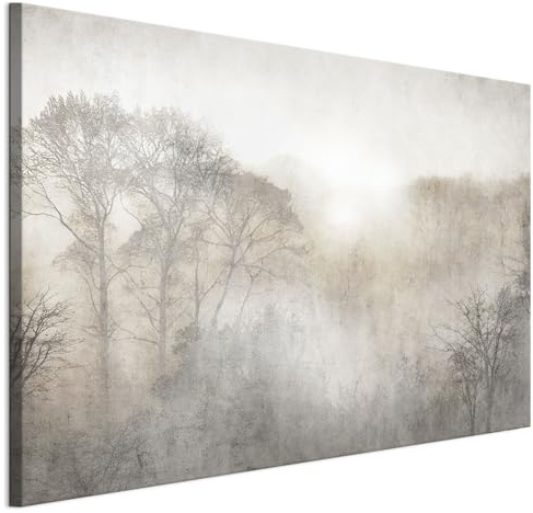LUMASOUL Wandbilder Wohnzimmer Leinwandbild Wald 20 120x80 cm | 1-teiliges Bild für Schlafzimmer, Flur, Büro und Küche, modernes Foto-Motiv