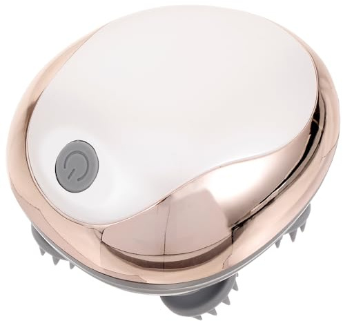 FONDOTIN Masseur de Cuir Chevelu Rechargeable Portable Vibrations Apaisantes, en Silicone et Abs, pour Massage Tête en Extérieur ou Bain, Batterie 1150mah
