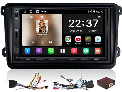 ATOTOZONE A5L Android Radio Coche para VW Golf 5 6 Passat Jetta Polo, Android Auto&CarPlay Inalámbrico, 7 Pantalla Táctil con Wi-Fi/Bluetooth/USB, GPS Navi, HD LRV, FM/Am, Mirror Link, SWC