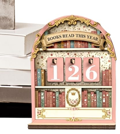 Bok räknare skylt, böcker Read This Year Counter trä bokhylla dekoration, personlig bokräknare spårare, challenge bok spårare läsdagbok skylt för läsare lärare bibliotekkärlek