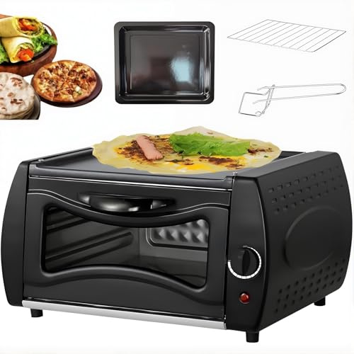 Forno Elettrico per Pizza da 1500 W, Macchina per Il Pane Forno Tandoor da Banco da 15 Litri, Controllo della Temperatura 50-400 ℃, Mini Fornello per Pizza con Vassoio da Forno/griglia Da