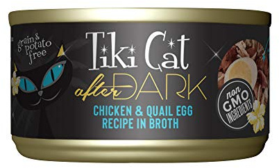 Tiki Cat After Dark, Chicken & Quail Egg, High-Protein and 100% Non-GMO Ingredients, Wet Cat Food for Adult Cats, 2.8 oz. Can (12 Count)