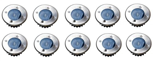 Buri 10x LED Solar-Bodeneinbauleuchte Lámpara de Suelo Focos Empotrados en el Suelo Lámpara Solar