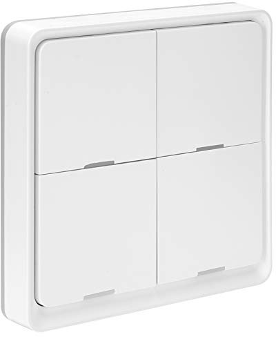 Zigbee Wireless Switch, 4 Gang Wireless Scene Switch, Three Control Options - Single/Double/Long Press, Wireless Wall Switch Smart Button