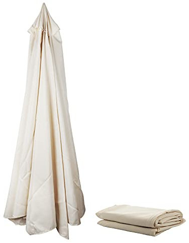 HanOBC Toile de rechange pour parasol d'extérieur avec 8 baleines - Pour jardin, terrasse, cour, plage, piscine, marché (auvent uniquement), blanc, 8 stopa
