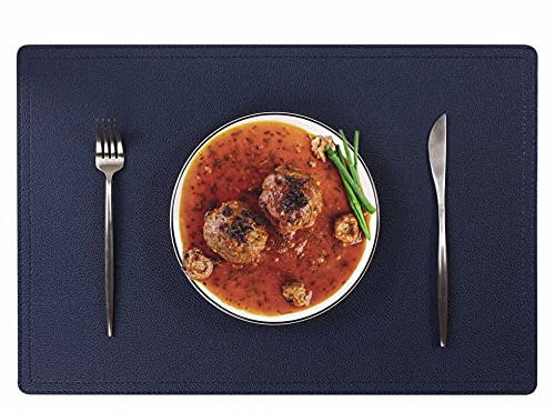 Set of 6 Faux Leather Placemats, PU Table Mats, Waterproof, Stain Resistant, Heat Resistant, Non-Slip Easy to Clean for Kitchen Dining Table,Conference Table