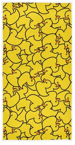 Wamika Yellow Duck Hand Bath Towel Rubber Ducks Fingertip Towel Funny Animals Kids Bathroom Towel Set Highly Absorbent SPA Gym Guest Towels 16x30 Inch