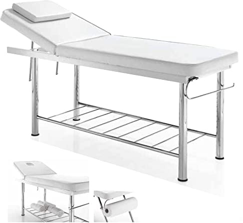KEOPALIA LETTINO DA MASSAGGIO PER ESTETISTA MASSAGGIATORE MASSAGGI CON RIPIANO GRIGLIA CON FORO VISO E CUSCINO