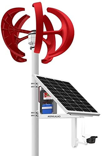 AISINILALAO Generador de turbinas eólicas Verticales, 10000W 220V 12V 24V 48V 3 Fase 5 Cuchillas Use el hogar Uso de la turbina eólica Bajo Ruido para el jardín, con Controlador,48v