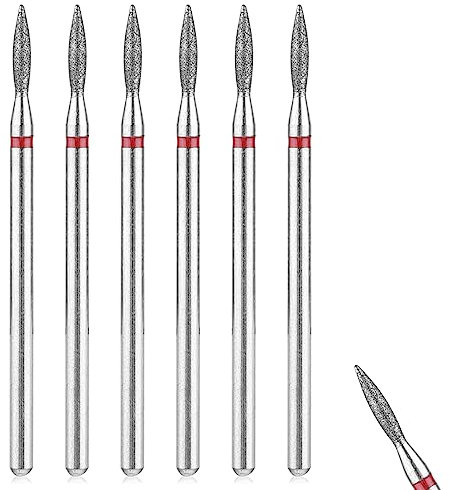 Sibba Set di Punte Trapano Cuticole con Fiamma Acciaio Inossidabile con Custodia Manicure Pedicure Diamantato Lucidatura Teste Macinazione Strumenti Metallo Professionale Rimozione Metallo Duro Unghie