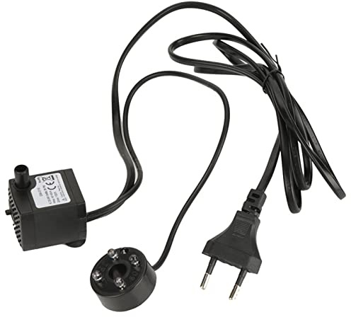 TMISHION Tauchpumpe, Tauchpumpe mit Licht, Pumpe, Springbrunnen, LED-Teichpumpe, Tauchpumpe, Minipumpe mit LED-Licht, Aquarium-Wasserversorgung, 2 Watt, Extrem Leise, (Europäische