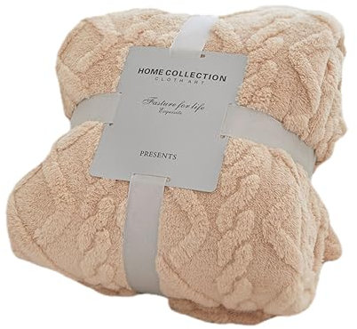 HUIEYE Coperta in Pile, Coperta in Velluto Taffetà,Morbida e Calda Coperta Neonato,In Velluto Corallo, per Quattro Stagioni e Coperte da Letto, per Culla e Letto e Divano,70x100cm(Cammello Chiaro)