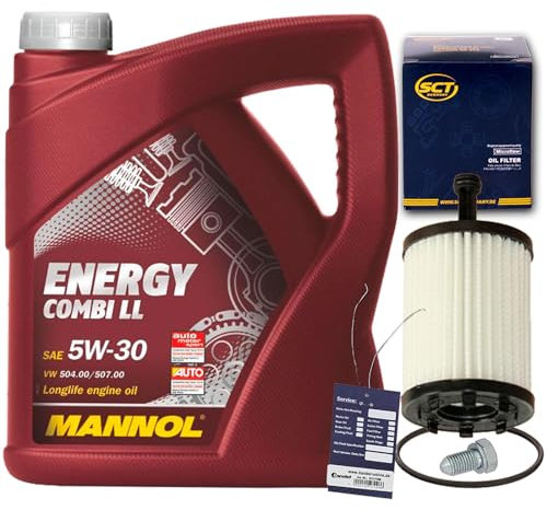 BandelOne enthält Ölfilter+Mannol 5W30 Öl für A3 A4 A6 Golf 4 5 6 T5 Passat Polo