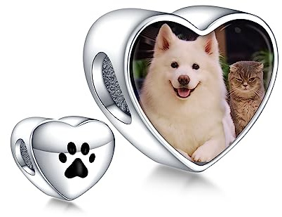Annmors personalisierte Foto Charm 925 Sterling Silber Familie Mutter Schwester Tochter Schildkröte Fußabdrücke Liebe Glückliches Herz Anhänger Fit Armbänder/Halskette Perlen Schmuck für Frauen