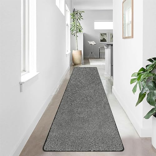 SHACOS Langer Teppich Läufer Schwarz 60x240 cm Läufer Flur rutschfest Teppichläufer Modern Weich Flurteppich Flurläufer Lang Küchenteppich Waschbar Teppich Flur Läufer für Küche, Eingang, Wohnzimmer