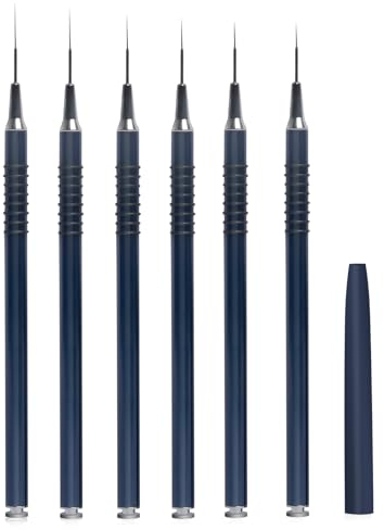 6 Stück Pinsel für Gelnägel Nagelpinsel Set,Gel Pinsel Dotting Painting Line Pen für UV Lack Gel Acryl Nagel Pinsel Nailart Nageldesign Pinsel Kit Acryl Pinsel Fineliner nägel selber machen