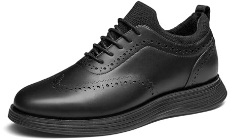 Bruno Marc Men's MaxFlex Dress Sneakers Oxfords Casual Wingtip Brogue Shoes,Size 10.5,All Black,SBOX2326M