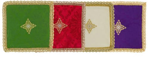 Holyart Voile Calice (Pale) en damassé, Vert