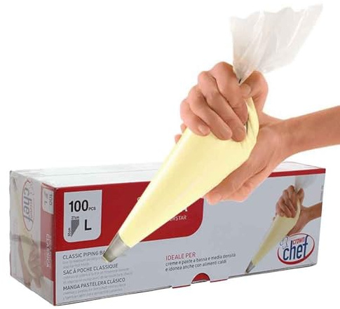 100 pezzi sac a poche USA e Getta | VARIE MISURE | Sacca a Poche Trasparente monouso per Torta, Decorazione Torta sacapoche professionali (Grande 55x27cm)