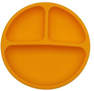 Amosfun Kids Anti-break Silikon Teller Für Junge Mädchen Geteilte Rutschfeste Und Leicht Zu Reinigende Essschalen Leuchtendem Orange Für Junge Mädchen Kleinkinder