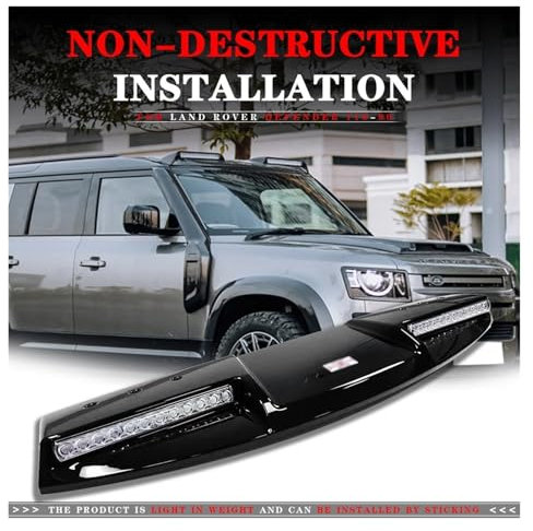 Dach Rack Gepäck Für Land Für Rover Für Defend 2020 2021 Glänzend Schwarz Dach Licht Pod Top Licht Modifikation Zubehör Gepäck Rack Off-Road Dachreling Dachträger(A Style)