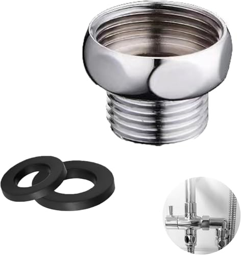 SANTUO Shower Hose Connector, G3/4 Female to G1/2 Male Shower Head Adapter Female Hose Connector Chrome with Soft Ring