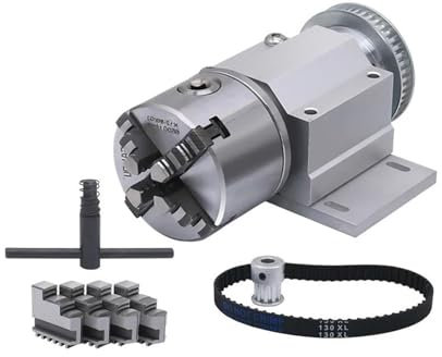 DAISHUJIE Drehfutter 3-Backen-Futter, 100 mm, 80 mm, 4-Backen-Futter for CNC-Fräser, Holzbearbeitungs-Lasermarkierungsmaschine, Drehachsen-Perlenmaschine(80-3 Jaw)