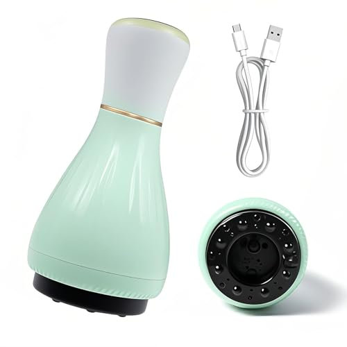 Aischens Dispositivo Eléctrico de Ventosas y Moxibustión, Compresa Térmica Inteligente, Masajeador Eléctrico Anticelulítico, Masajeador EMS Multifunción para Moldeo Corporal (Verde Menta)