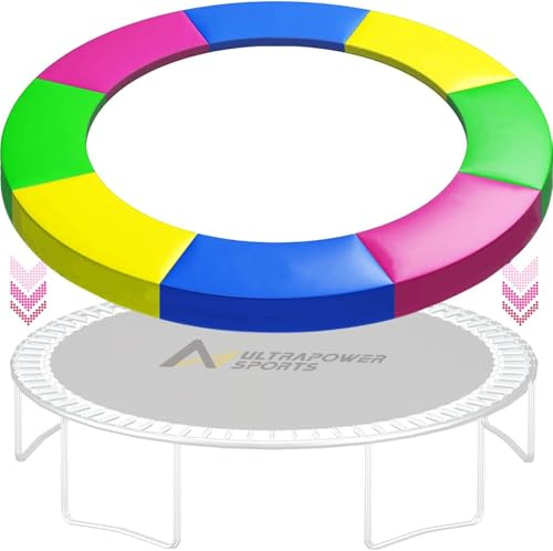 Cojín de Protección de Trampolín Ø 366 cm, Cojín de Seguridad de Repuesto, Protector Cama Elastica, Funda Protectora para Cama Elástica Resistente a los Rayos UV Antidesgarro Protección Borde Arcoiris
