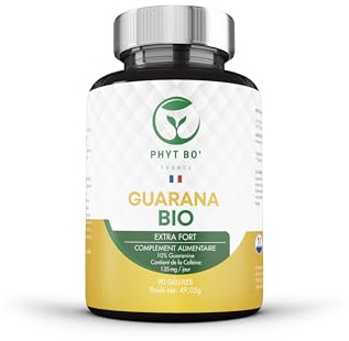 Phyt Bo’ Guarana Bio –90 gélules - Pur et Naturel - Certifié Bio – Qualité Premium - Sans Additifs ni conservateurs