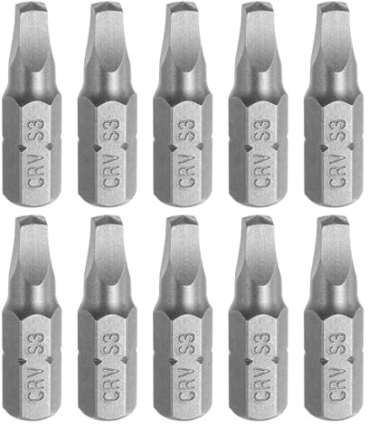 sourcing map 10 punte per cacciavite a testa quadrata da 1/4 di pollice con gambo esagonale SQ3 testa magnetica da 2,5 cm di lunghezza in acciaio CR-V cacciavite per trapano per lavori di riparazione