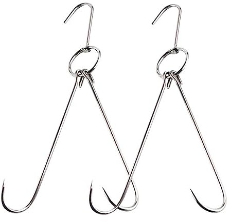 FUNNETOYU Ganchos Dobles De Acero Inoxidable Para Colgar Carne De 30 Cm, Gancho Forma De S, Resistente y Seguro, Para Carnicerías y Cocina Profesional, Pack De 2 Unidades