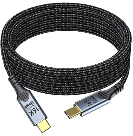 BAWIOFIAU 80Gbps cable usb c carga rapida Compatible Thunderbolt 5, Cable de Datos USB 5, 16K/8K/4K video,240 W cable usb tipo c Compatible Thunderbolt 4/3, cable usb-c 2 M