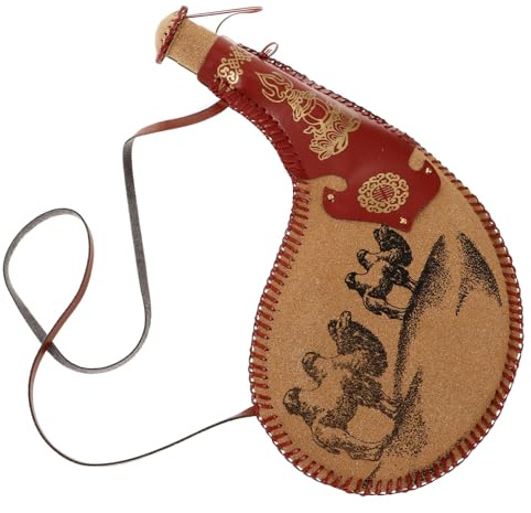 Toyvian Leder Wassertasche Traditioneller Bota-Tasche Im Vintage-Stil Weintasche Mit Riemen Für Outdoor-aktivitäten Wie Picknick Angeln Bootfahren Camping Wandern