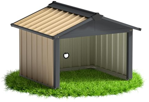 Metall Mähroboter Garage mit Satteldach,Rasenmäher Rasenroboter Auto für 77 × 68 × 43 cm Zimmer Haustiere