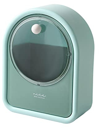 Sharplace Distributeur de Support de tampons de Coton-Tige fixé au Mur Facile à Nettoyer pour Les armoires de miroirs de cosmétiques, Vert