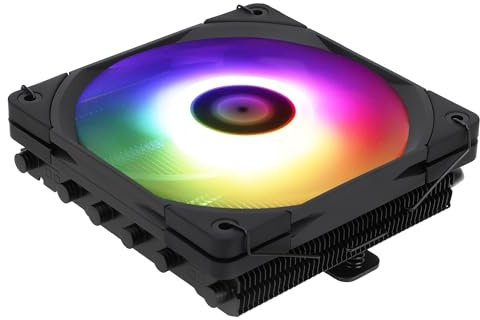 TR-Thermalright AXP120 X67 Black ARGB CPU Cooler-6 Heatpipes, silencioso 120 mm Low Profile Ventilador-1800RPM, para AMD AM4/AM5, Intel LGA1851/1700/115x/1200/2011, bajo perfil ITX PC Cooler-Negro
