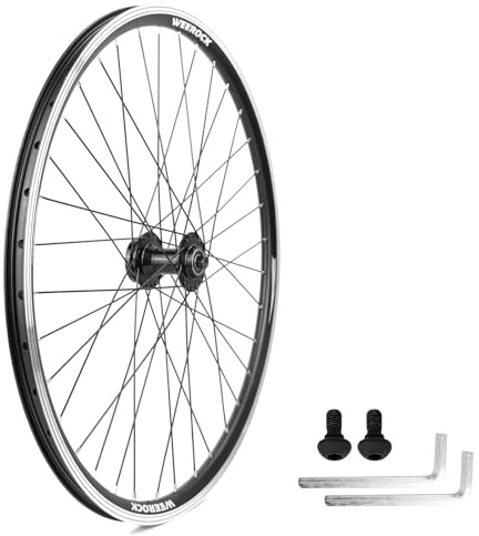 18/20/24 Inch Bicycle Wheelset - 14Gx32H Spokes with ED Brass Nipples - 100mm Front/135mm Rear QR Hubs - 6-Bolt Disc Brake Compatible Release for 6-9 Speed Bikes (Front, 26 inch)