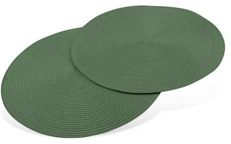 FACKELMANN Balance Tischset – 2er Set, Dunkelgrün, Strapazierfähig, 38 x 38 cm – Optimal für den täglichen Gebrauch, Grün